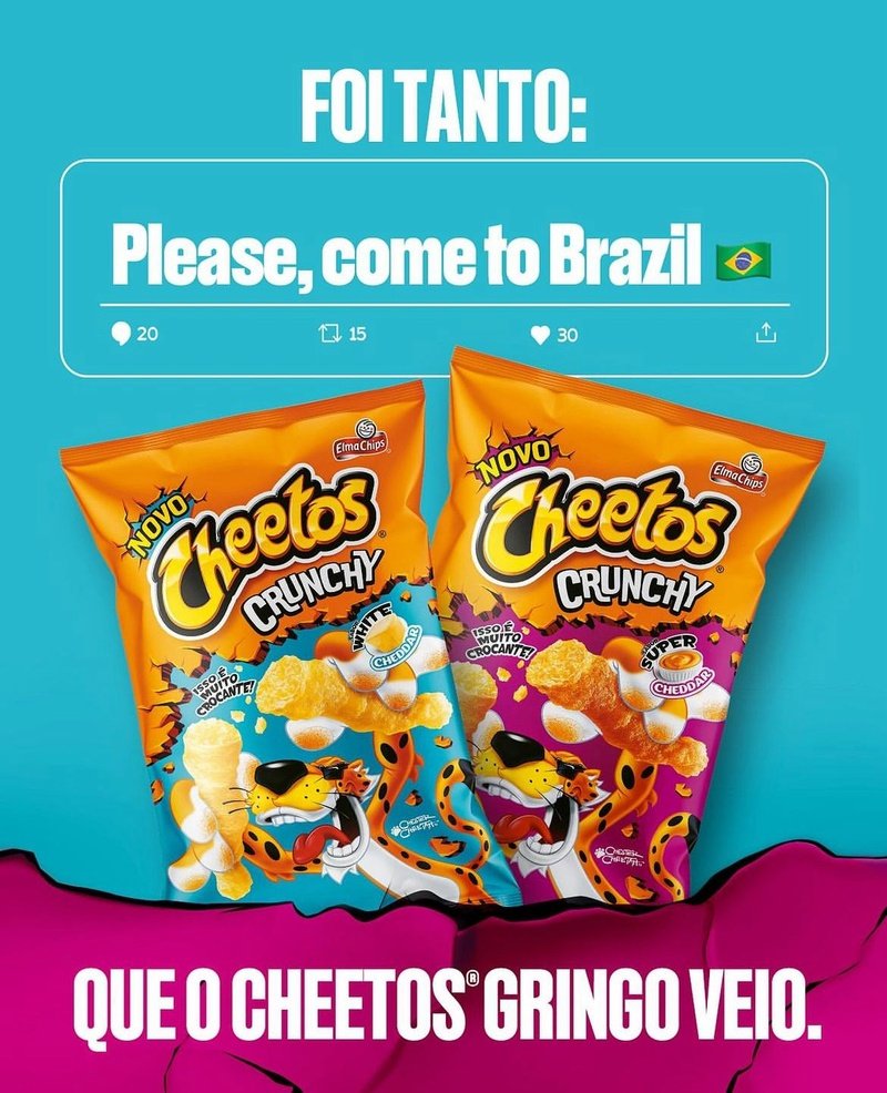 CHEETOS® Crunchy chega ao Brasil e traz nova experiência para os